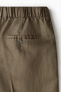 Loose-Fit Linen-Blend Pants