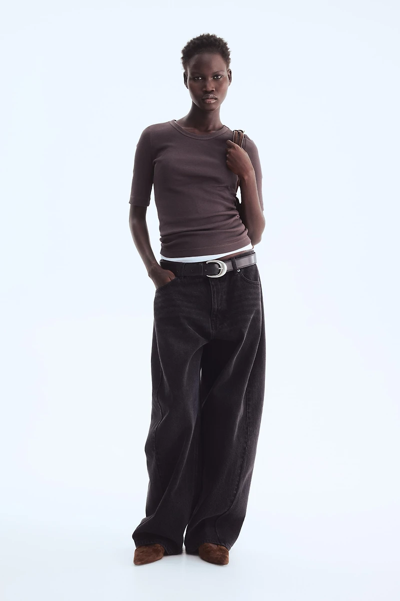 Ribbed Silk-Blend Top