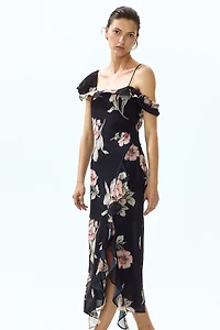 Asymmetric Open-Shoulder Dress