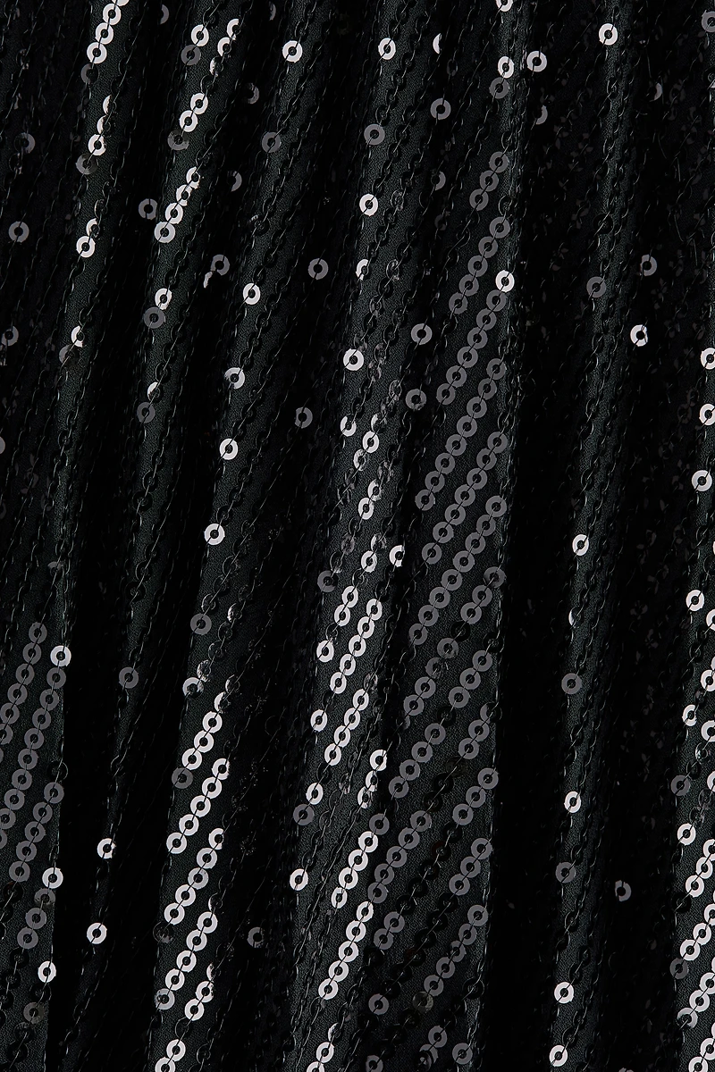 Sequined Plissé Skirt