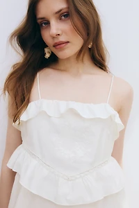 Ruffle-Trimmed Strappy Dress