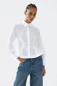 Chemise péplum en popeline