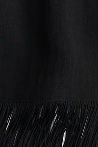 Fringed Dress with Shoulder Pads