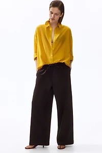 Wide-Cut Paper-Bag Pants