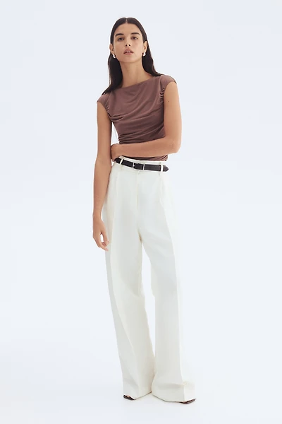 Draped Cap-Sleeved Top