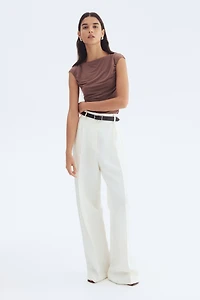 Draped Cap-Sleeved Top