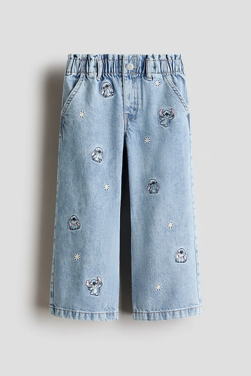 Wide-Leg Jeans with Motif