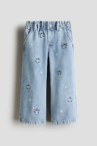 Wide-Leg Jeans with Motif