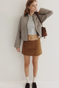 Veste en sergé avec col velours côtelé