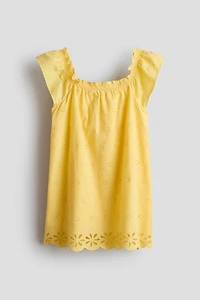 Cotton Dress with Eyelet Embroidery