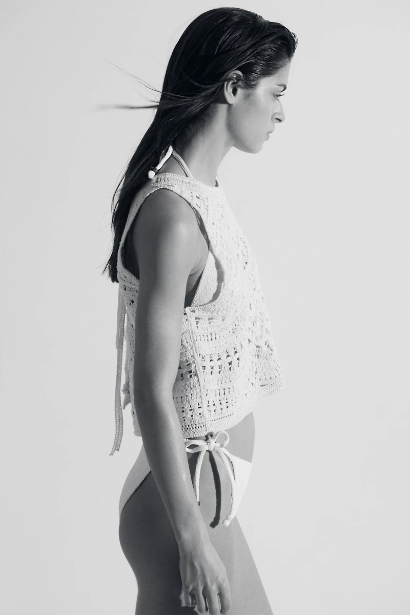 Haut de plage à l’aspect crochet en coton