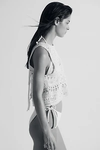 Haut de plage à l’aspect crochet en coton