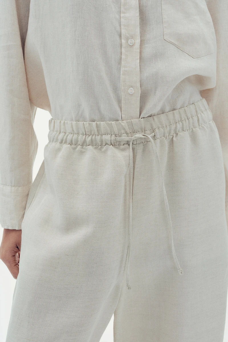 Linen-Blend Pants