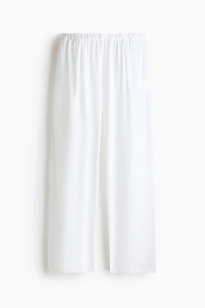 Pantalon large en lin mélangé