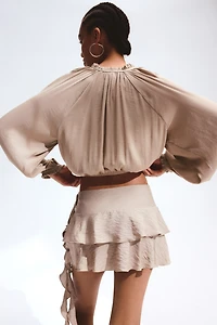 Balloon-Sleeved Blouse