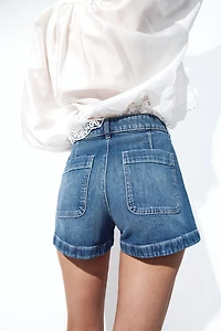 High-Waist Denim Shorts