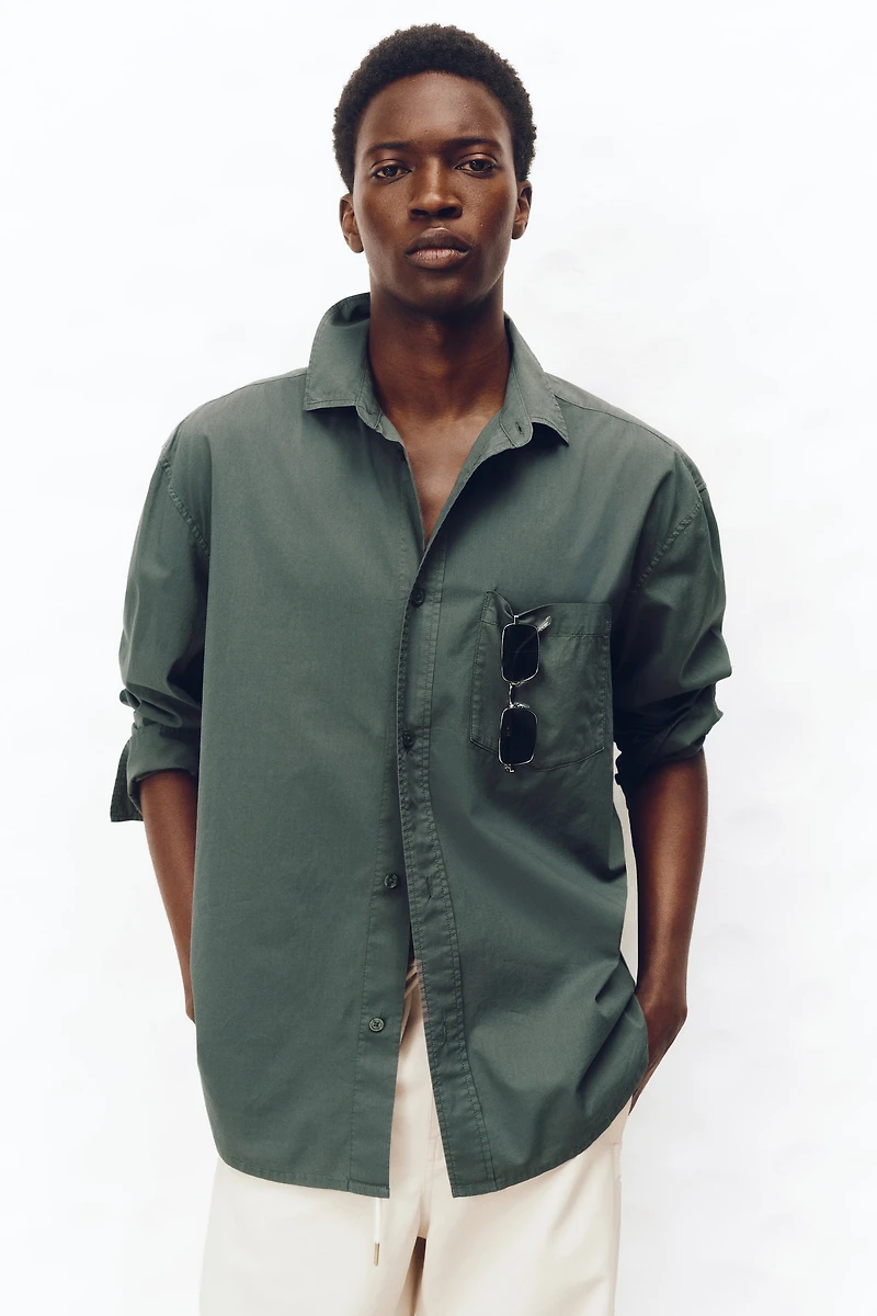 Loose-Fit Cotton Poplin Shirt