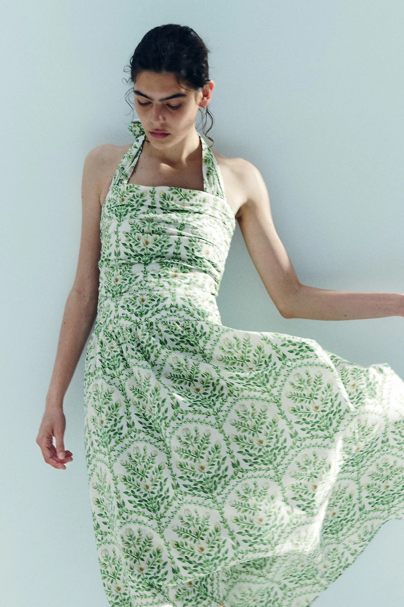 Poplin Halterneck Dress