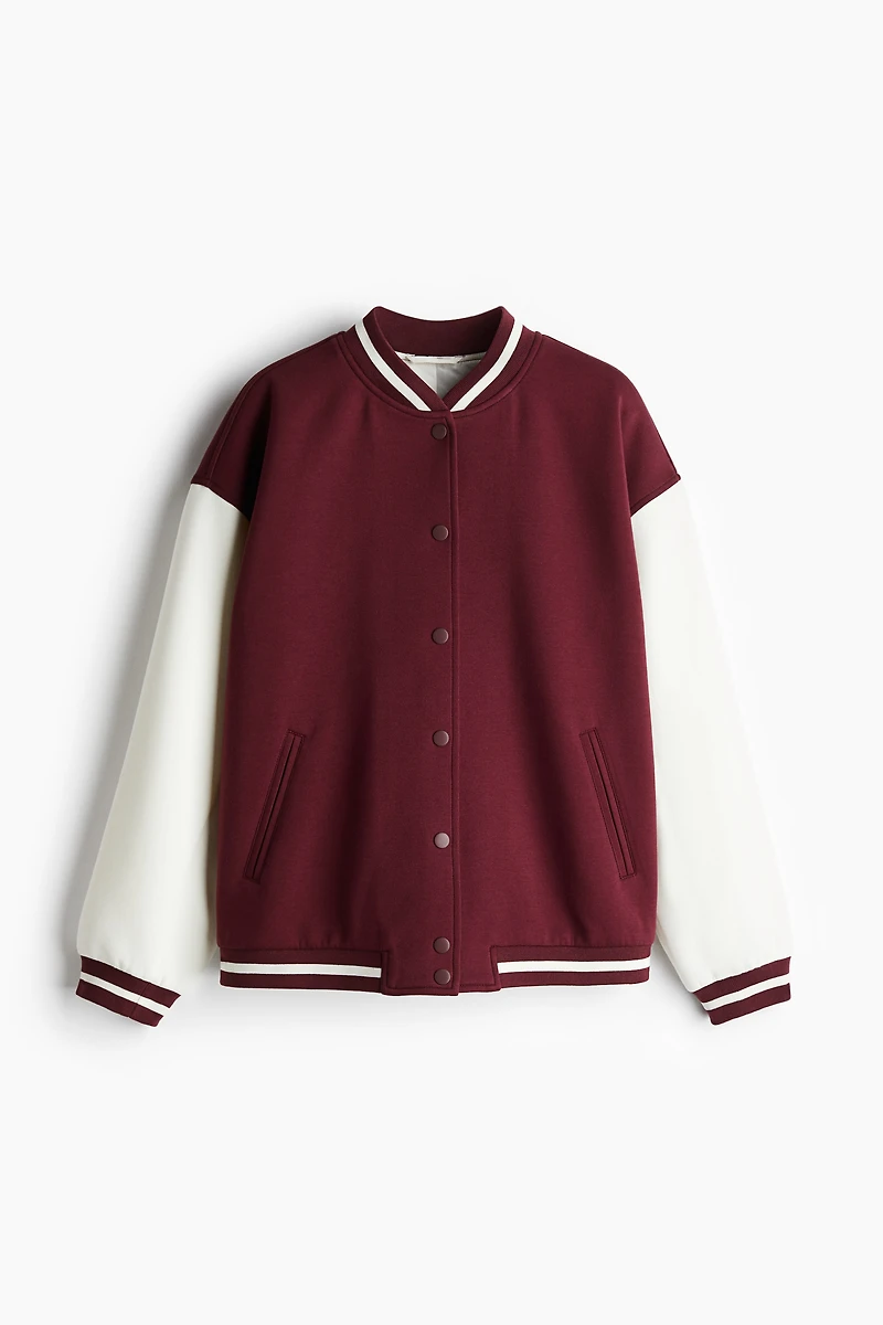 Motif-Detail Baseball Jacket