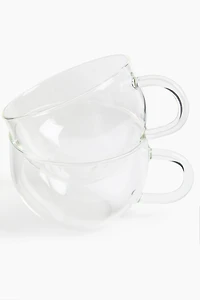 2-pack glass mugs