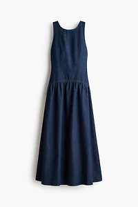 Denim Dress with Flared Skirt
