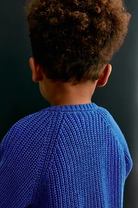Patent-Knit Cotton Cardigan
