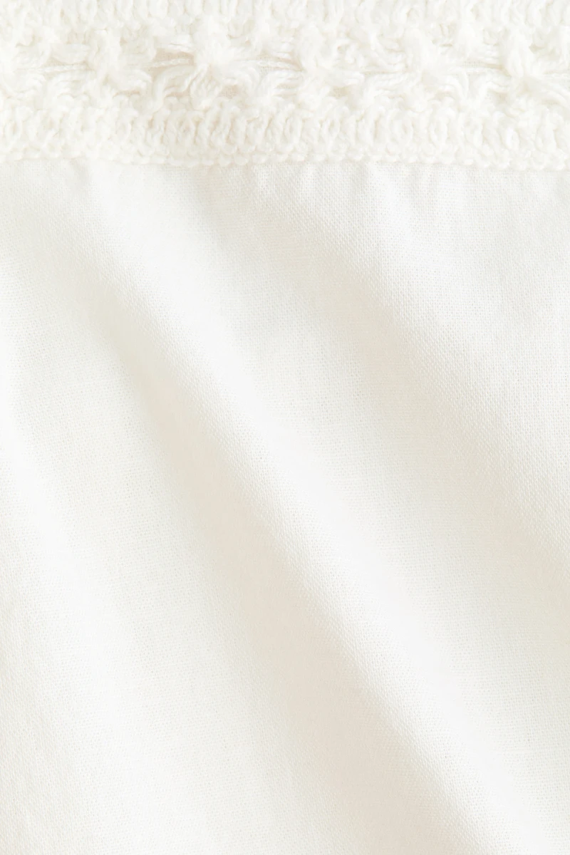 Linen-Blend Beach Crop Top