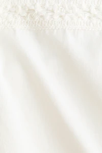 Linen-Blend Beach Crop Top