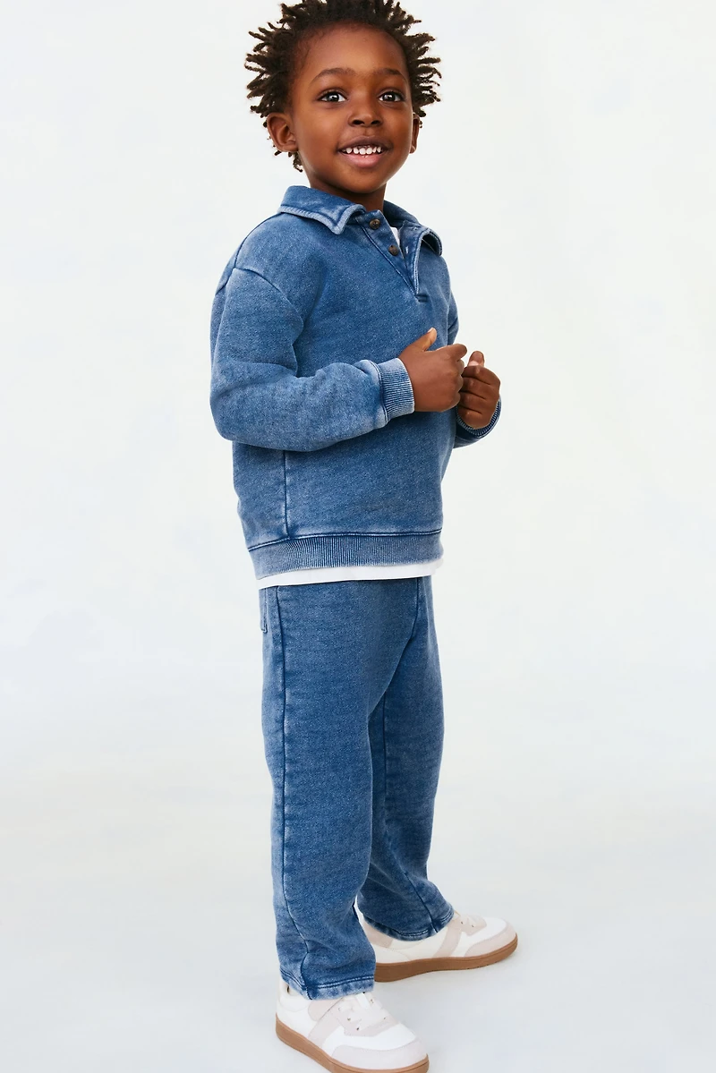 Denim-Look Cotton Joggers