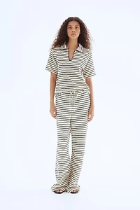 Textured-Knit Top with Collar