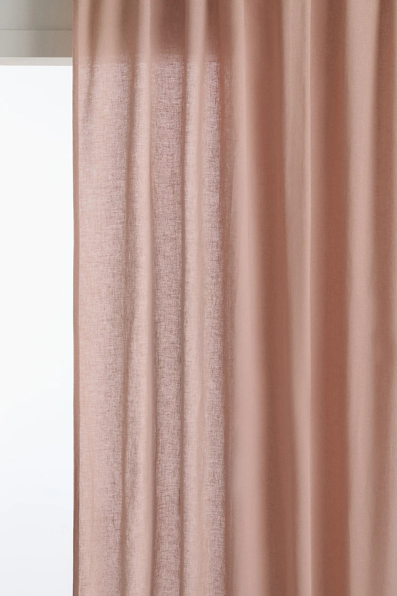 1-Pack Long and Wide Linen-Blend Curtain Panel