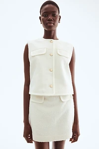 Gilet sans manches en bouclé