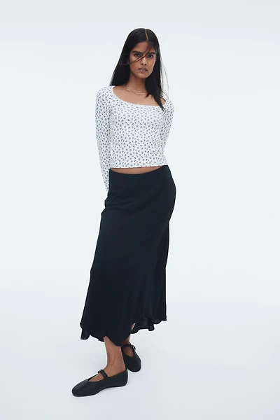 Asymmetric Midi Skirt