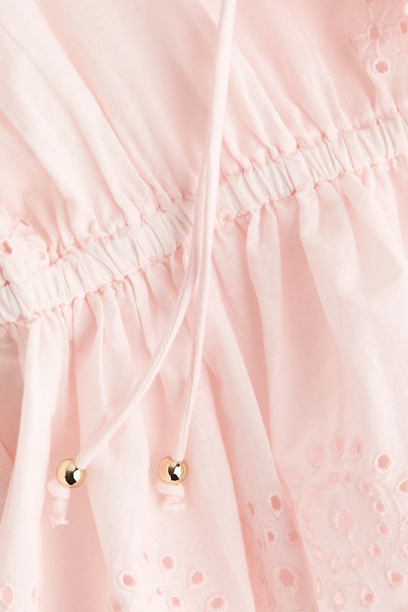 Cotton Blouse with Eyelet Embroidery