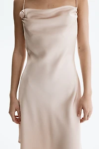 Tie-Detail Satin Slip Dress