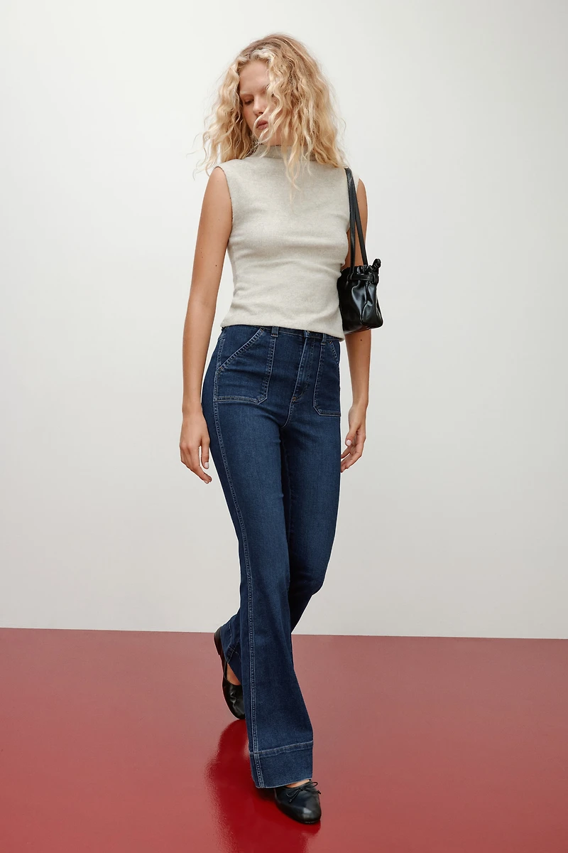 Jean évasé taille haute