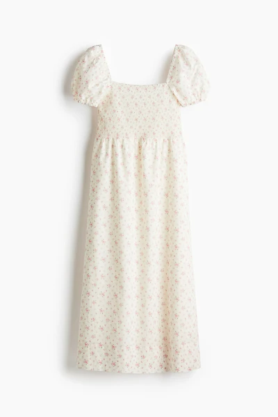 Robe en coton avec manches bouffantes