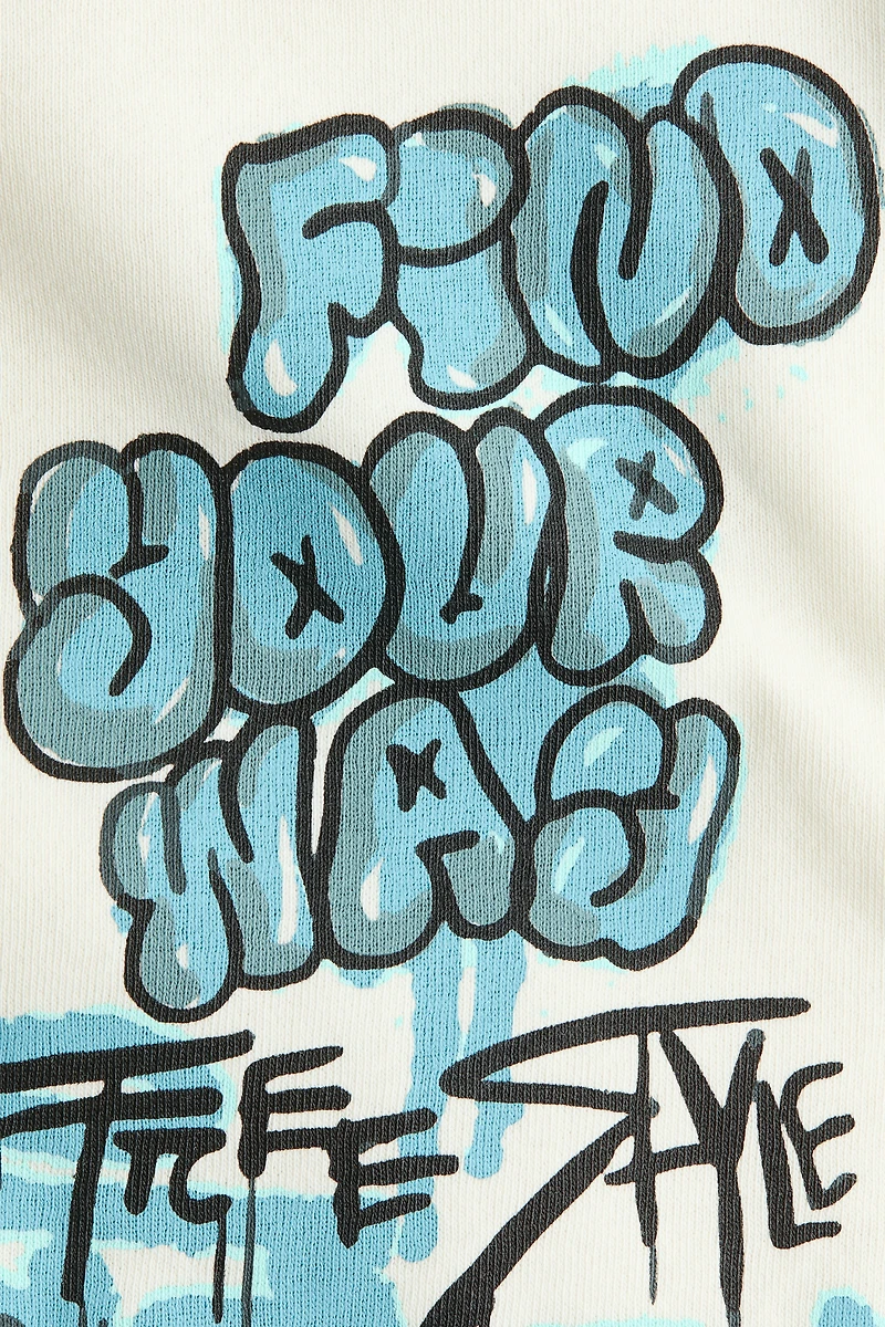 Sweatshirt with Printed Motif