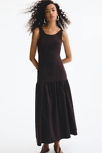 Flared-Skirt Low-Back Dress