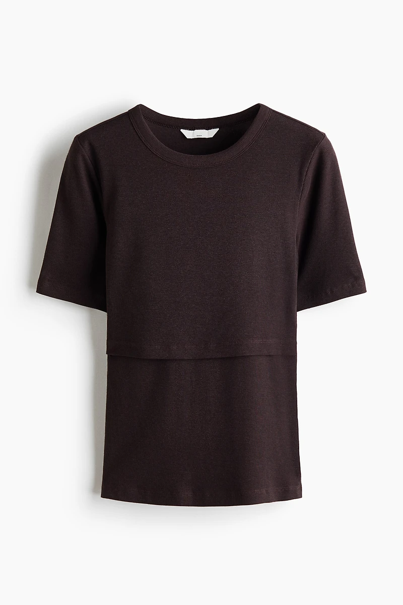 MAMA Ribbed Nursing T-Shirt