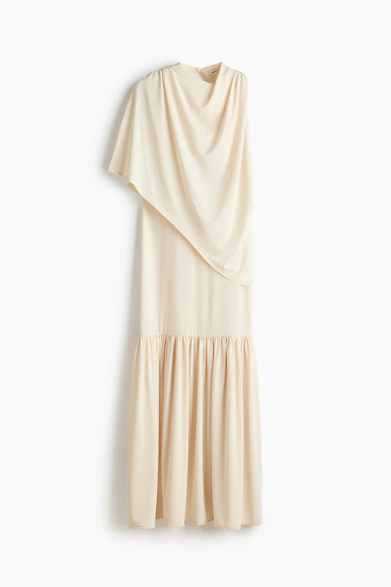 Cape-Detail Jersey Dress