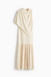 Cape-Detail Jersey Dress