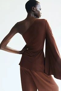 Draped One-Shoulder Top