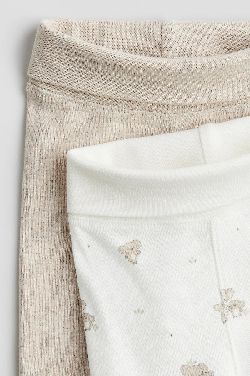 Lot de 2 leggings en coton avec pieds fermés