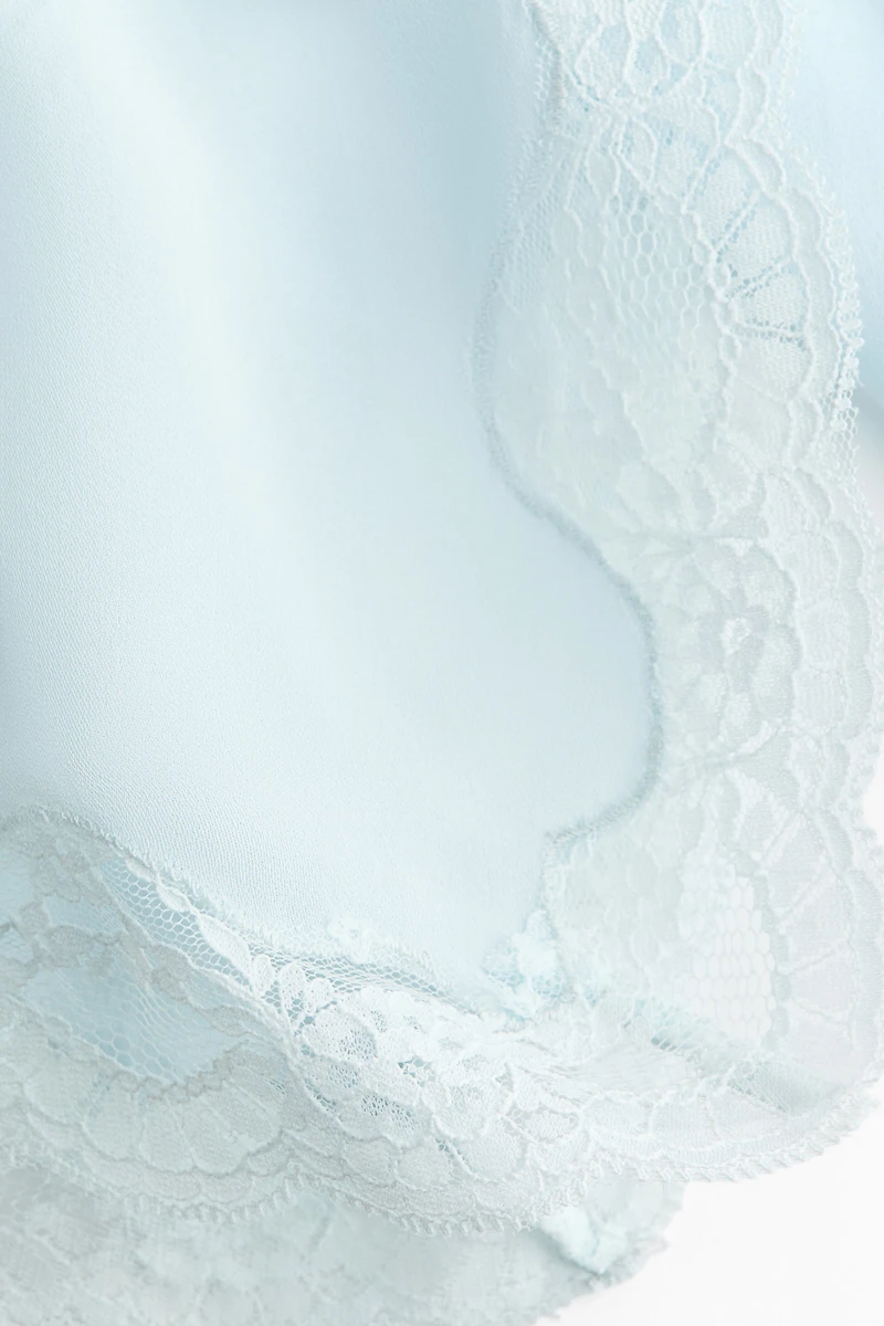 Lace-Trimmed Slip Dress