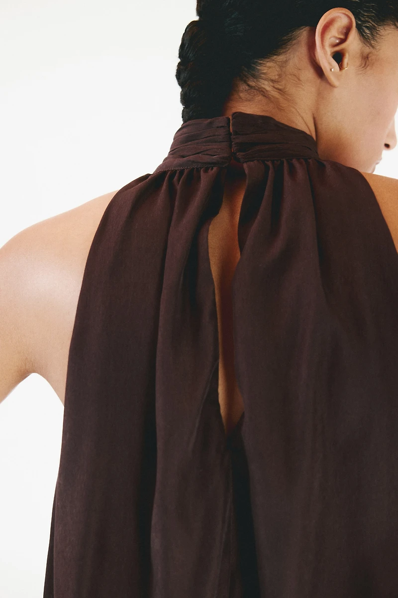 Bubble-Hem Halterneck Top