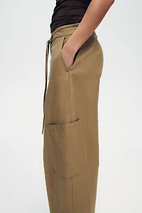 Tie-Belt Cargo Pants