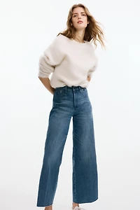 Wide High Waist Ankle Jeans