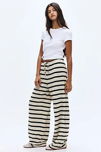 Wide-Leg Rib-Knit Pants