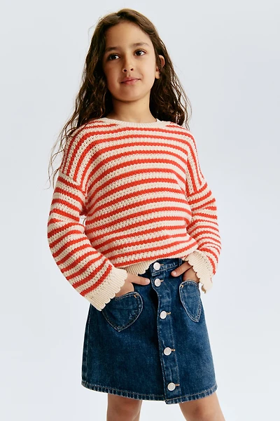 Jupe trapèze en denim